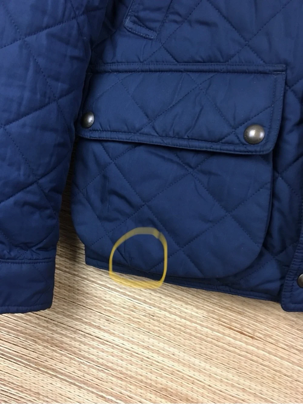 Polo Ralph Lauren Navy Diamond Quilted Jacket - Size S